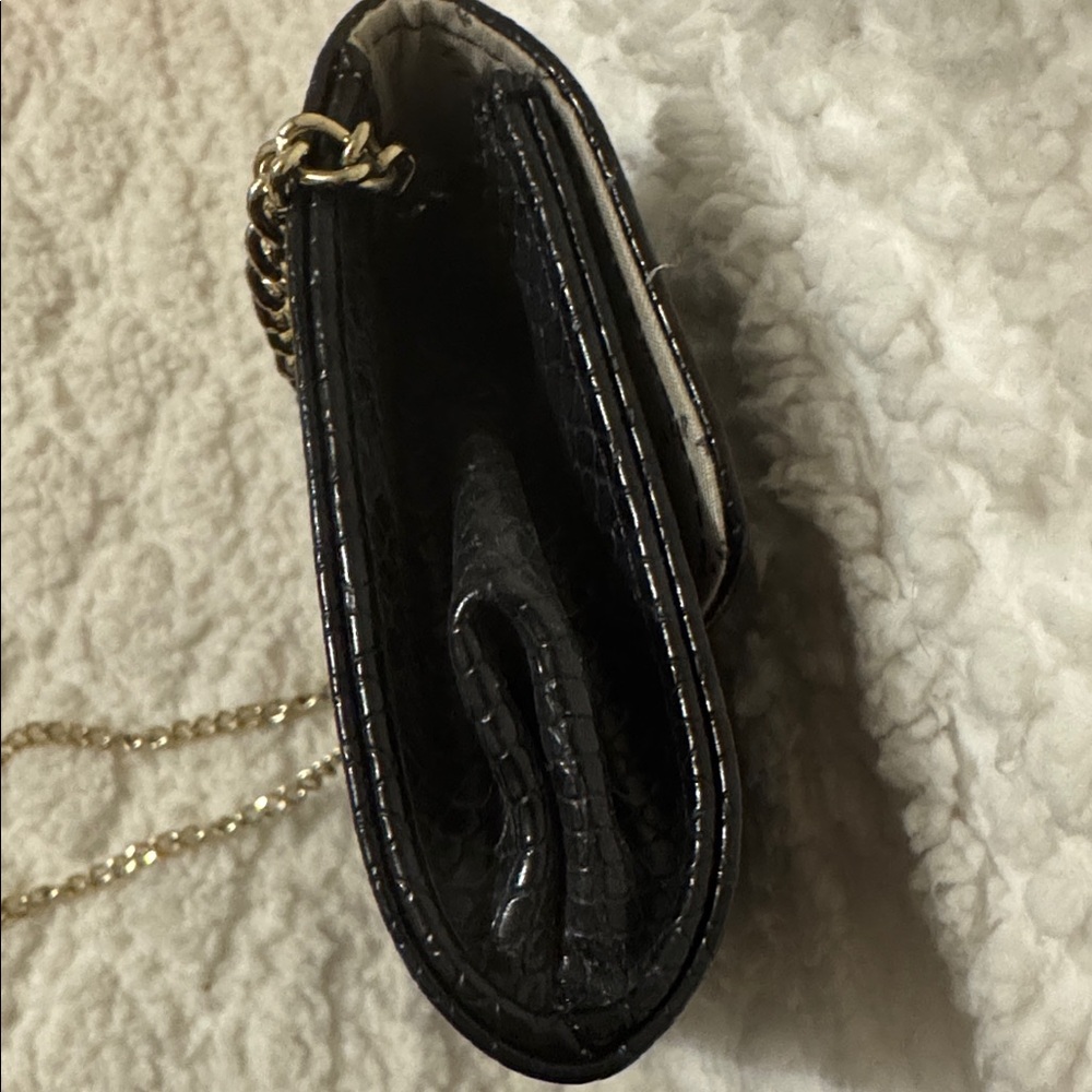 BCBG Generation Carly Crossbody Black Clutch with Gold Accents - Picture 14 of 15